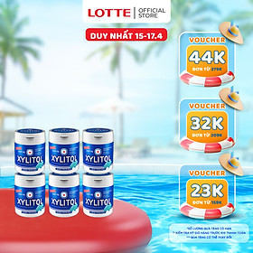 Combo 6 Kẹo Gum không đường Lotte Xylitol - Hương Fresh Mint 55.1 g