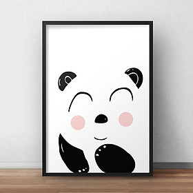 Tranh Canvas kèm khung tranh treo tường Panda