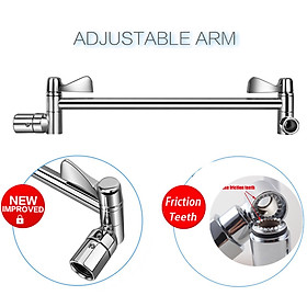 Adjustable Shower Arm Extension Stainless Steel Shower Head Extension Arm
