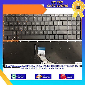 Bàn Phím dùng cho HP 15DA 15-DA 15S-DU 15S-DU 250 G7 255 G7 256 G7 17BY 17-BY 17CA 17-CA 17CD 17-CD - MÀU ĐEN - Hàng Nhập Khẩu New Seal