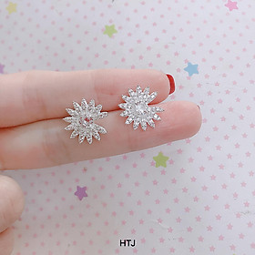 Bông tai bạc khuyên nụ hình hồ điệp chất liệu bằng bạc Ý xi kim SA0701 - Bạc trang sức PKG