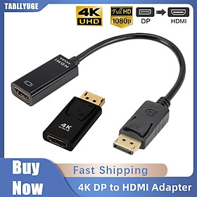 Bộ chuyển đổi bộ chuyển đổi tương thích 4K DisplayPort sang HDMI Cổng hiển thị Cáp truyền hình DP sang nữ HD Thích ứng video cho PC TV Máy tính xách tay Màu sắc: 1080P DP TO HD