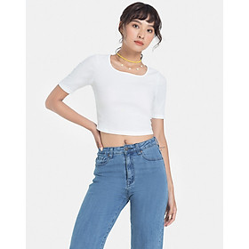 Áo Thun Nữ Thời trang JUNO Crop Top Cut Out Lưng  JNATH022