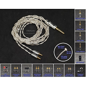 Mua Dây tai nghe đồng mạ bạc OFC 1.2mm tết 4 - Connetor IM02/03/50/70 A2DC IE80/80s IE40Pro IE100/IE400/500 MMCX 2Pin 0.78mm