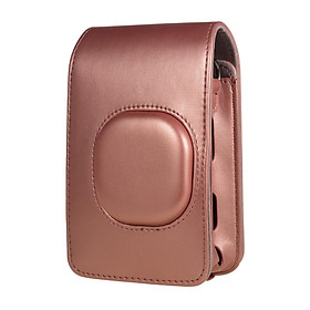 Túi đựng máy ảnh tức thì Da PU kích thước nhỏ gọn có dây đeo vai Tương thích với Fujifilm Fuji Instax mini LiPlay -Màu Hoa hồng vàng