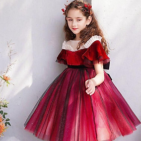 Đầm bé gái đỏ rực rỡ xuân titikids