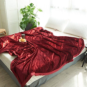 Mua Chăn lông thỏ loại trơn kích thước 2m2m3 - màu đỏ