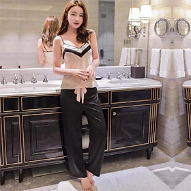 Bộ ngủ phi lụa 2 dây SX168 quảng châu cao cấp - MINHTRANG.241993