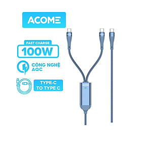 Mua Cáp Sạc Nhanh Type-C to Type-C ACOME ACC-012 100W - 2 Cổng Type C Dài 120cm - Hàng chính hãng