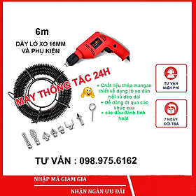 Mua Dây thông tắc cống lò xo  dùng cho máy khoan dài 6m