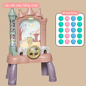 Đồ chơi máy bắt hạt đậu NO.8807 hình lâu đài kèm vô lăng ô tô có đèn, nhạc và chân đỡ