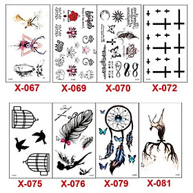 Set Nhiều Mẫu anime, xăm 3D Hình Xăm Dán, Hình Xăm henna mini Tattoo Cao Cấp