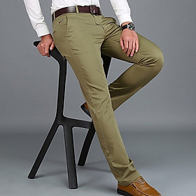 Men's Chinos Trousers Cotton Straight Business Fashion Long Pants
