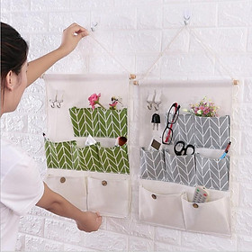 Mua Túi đựng đồ đa năng treo tường 7 ô kèm 2 móc treo tiết kiệm diện tích vải canvas bền đẹp - được chọn màu