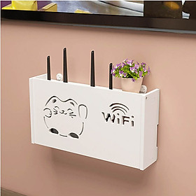KỆ TỦ wifi giá treo router đầu thu ốp tường KX29 bằng ván PVC màu trắng phong cách hiện đại sang trọng ĐẦY DỦ PHỤ KIỆN TREO