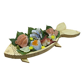 Mua Khay Gỗ Trang Trí Sushi & Sashimi Nhật Bản - Hình Con Cá - Dài 50cm