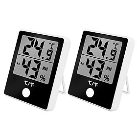 2pcs Indoor Hygrometer Thermometer LCD Digital Thermohygrometer Weather Station Temperature & Humidity Gauge Monitor Hygrothermograph with Temperature 0-50℃ and Humidity 20-95%RH Measuring Range