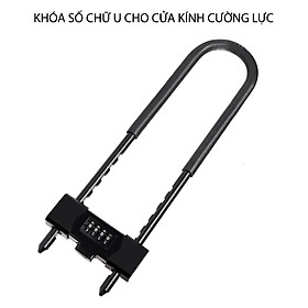 Khóa số chữ U loại móc dài 330mm, dùng khóa cửa kính, xe máy, trang bị 4 mã số có thể thay đổi được U701