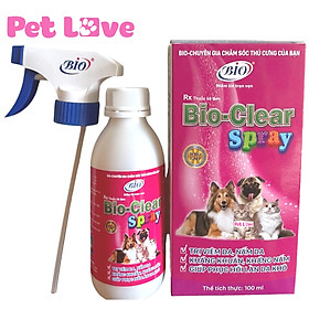 Chai xịt viêm da, nấm da chó mèo Bio Clear Spray (100ml)