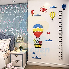 Thước đo chiều cao cho bé Tranh dán tường mica 3d decor khổ lớn trong lòng đại dương