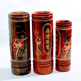 Mua ỐNG NHANG GỖ CHIÊU TÀI TẤN BỬU ĐẮP SEN NỔI