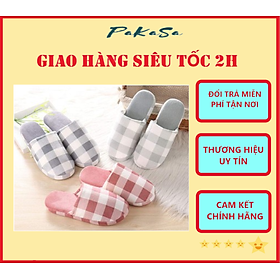 Dép Lông Đi Trong Nhà Họa Tiết Caro PaKaSa - Hàng Chính Hãng