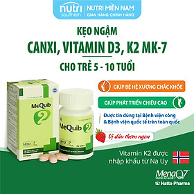 Viên ngậm Vitamin D3 K2 MK7 MenaQ7 và Canxi MEQUIB 2 - Giúp xương chắc khỏe, tăng cường phát triển chiều cao (hộp 20 viên)