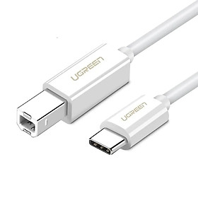 cáp USB Type C ra cổng máy in USB 2.0 Type B tốc độ cao Ugreen 241CR40560Us 1m màu trắng hàng chính hãng