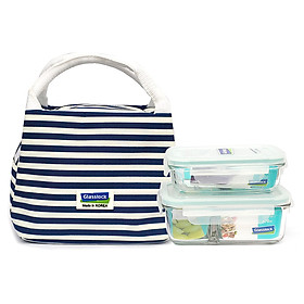 >> BÁO GIÁ BỘ 2 HỘP HCN CHIA NGĂN (670ML, 400ML) VÀ TÚI GIỮ NHIỆT GLASSLOCK LUNCH SET 02-2 | Shopee Lazada Sendo Tiki mới nhất 154 Bộ đựng đồ ăn trưa gồm túi giữ nhiệt + hộp thủy tinh 400ml + hộp thủy tinh chia ngăn 670ml - Lunch40-67K
