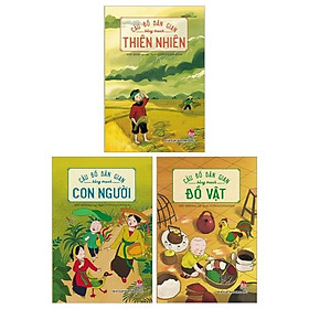 Combo Câu Đố Dân Gian Bằng Tranh: Con Người + Đồ Vật + Thiên Nhiên (Bộ 3 Cuốn)
