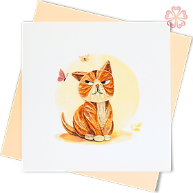 Thiệp Giấy Xoắn Nghệ Thuật - Bạn Mèo Khó Tính - Sassy Tabby - Animals - 15 x 15 - VN2XM115D85NN