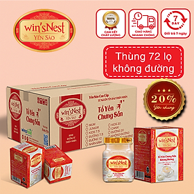 Hình ảnh THÙNG 72 LỌ YẾN SÀO WIN'SNEST TỔ YẾN CHƯNG SẴN KHÔNG ĐƯỜNG 20% (70ML/LỌ)