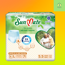 Combo 4 gói tã quần người lớn sunmate siêu khô thoáng size m8, l7