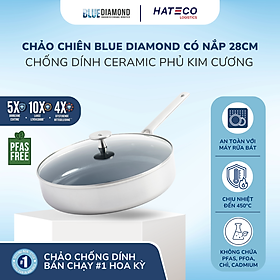 Mua Chảo chống dính thép không gỉ phủ tinh thể kim cương cao cấp Blue Diamond 28cm có nắp kính