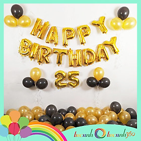 Set bong bóng trang trí sinh nhật Black Gold