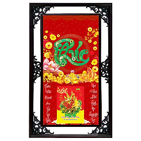 In Lịch Tết Cao Cấp 2021 Dán Nổi Chữ Phúc 02 Nền Đỏ Khung Đôi (50x82 Cm)