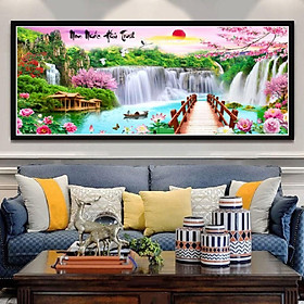 Mua 120x55cm I Tranh đính đá Non Nước Hữu Tình LV433