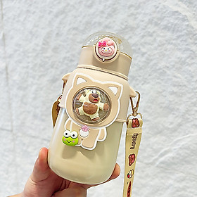 Mua Bình giữ nhiệt hình thú inox 600ml  có ống hút và dây đeo cho bé siêu tiện lợi - Hàng chính hãng