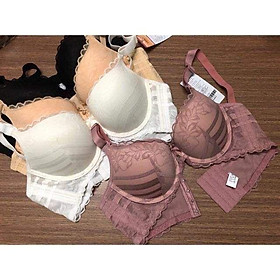 Áo lót ren đệm dày siêu đẩy, 4 móc cài gen mỡ lưng xuất nhật