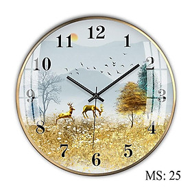 Đồng hồ treo tường trang trí PHỦ BÓNG đường kính 35cm( MS 25)