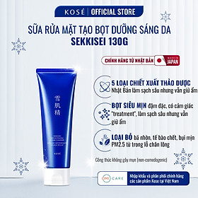Sữa Rửa Mặt Tạo Bọt Làm Sạch Sâu,Dưỡng Sáng Da,Không Gây Mụn Sekkisei Kose Nhật Bản 130G