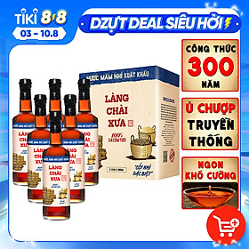 Nước mắm nhỉ Làng Chài Xưa xuất khẩu nhãn xanh thùng 6 chai thủy tinh 500ml cốt nhỉ đặc biệt vị dịu nhẹ gu Việt Kiều giới trẻ thành thị nước mắm nguyên chất sạch nước mắm nhĩ từ thùng lều gỗ 100% cá cơm tươi muối tinh khiết chuẩn xuất khẩu