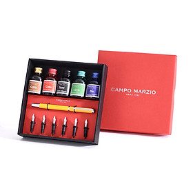 Kabo Campo Marzio Eunice pen / signature pen colorful ink gift box (5 bottles of ink + 6 nibs) light yellow