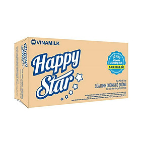 Sữa dinh dưỡng có đường Happy Star - Thùng 48 bịch 220ml