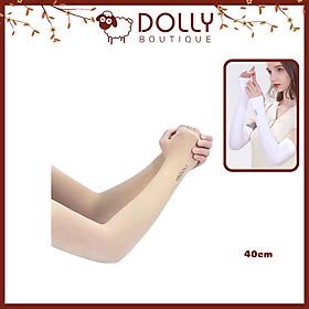 Găng Tay Chống Nắng Chống UV Xỏ Ngón Thun Lạnh Co Giãn 4 Chiều