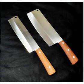  Bộ 2 dao chặt gà ,thái thịt siêu sắc- chuôi gỗ hương 