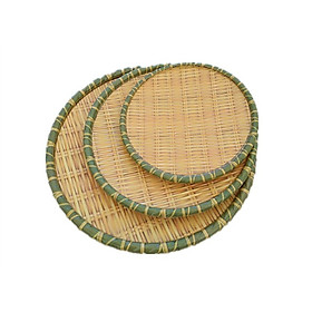Dĩa nhựa giả mây mẹt tre tròn nhiều size- mẹt bún đậu mắm tôm - hàng loại 1 - chính hãng miniin