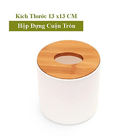 Mua Hộp đựng khăn giấy nắp gỗ dáng tròn