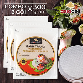 Combo 3 gói Bánh Tráng Cuốn 22cm Asiadeli 300g Hàng Xuất Khẩu