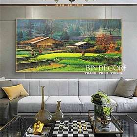 Mua (HCM) Tranh treo tường tráng gương núi rừng Tây Bắc 1 kèm đinh treo chuyên dụng